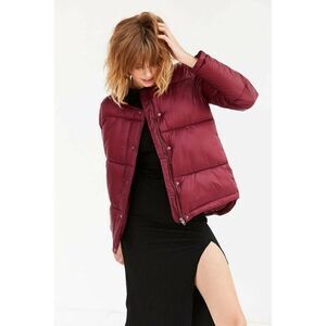 Silence + Noise Red Wine Stormer Puffer Jacket NWT Small